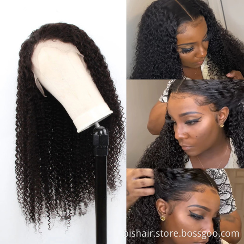 13x4x1 Front Lace Wig 100% human Hair 180% Density Brazilian kinky Curly Front Lace Wig 9A Natural Hair Wig, Suitable for Women